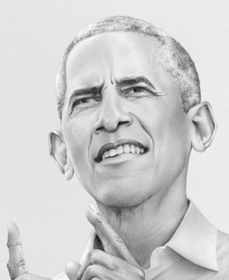 Cath Riley - faces:  Obama